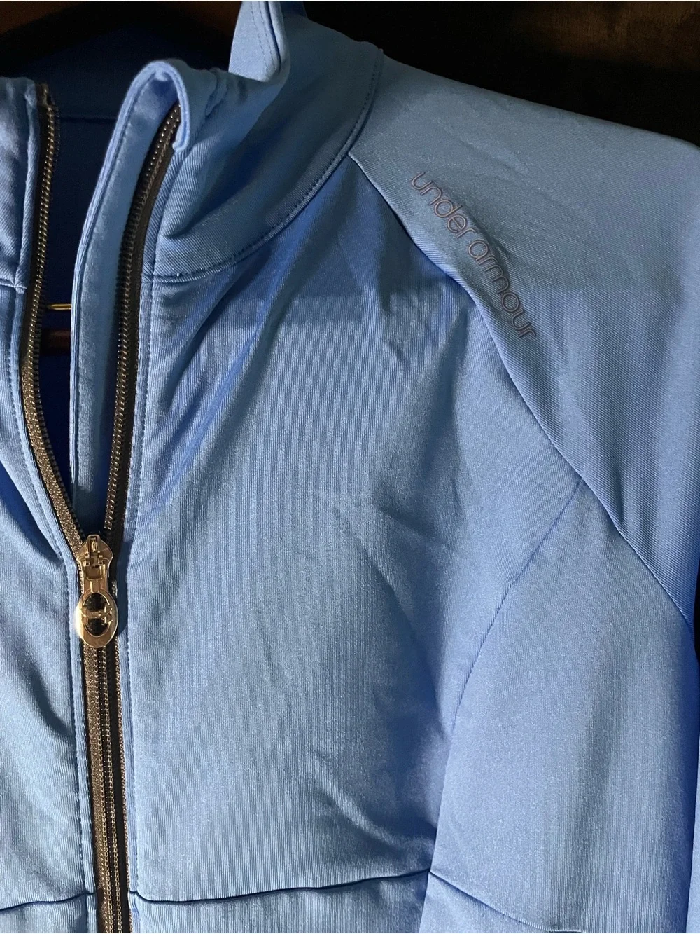 Under Armour Light Blue Women's Zip-Front Long Sleeve Size-Large